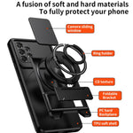 Custodia per telefono multifunzionale magnetica antiurto con finestra scorrevole per obiettivo., For Galaxy A32 4G, For Galaxy A72 4G / 5G, For Galaxy A52 5G