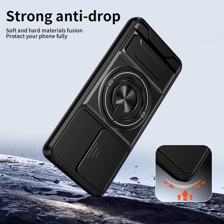 Custodia per telefono multifunzionale magnetica antiurto con finestra scorrevole per obiettivo., For Galaxy A32 4G, For Galaxy A72 4G / 5G, For Galaxy A52 5G