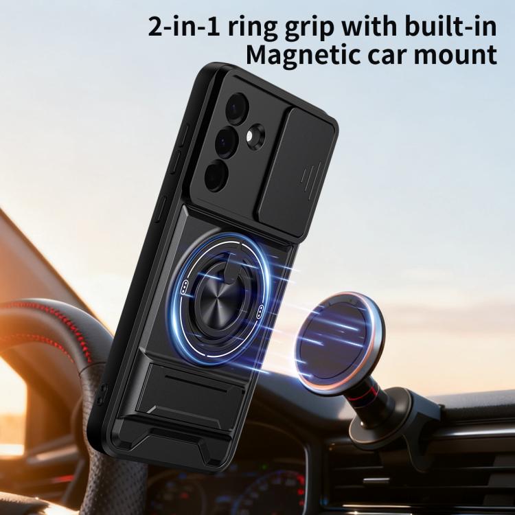 Custodia per telefono multifunzionale magnetica antiurto con finestra scorrevole per obiettivo., For Galaxy A36 5G, For Samsung Galaxy A16 5G, For Samsung Galaxy A15 5G, For Samsung Galaxy A55 5G