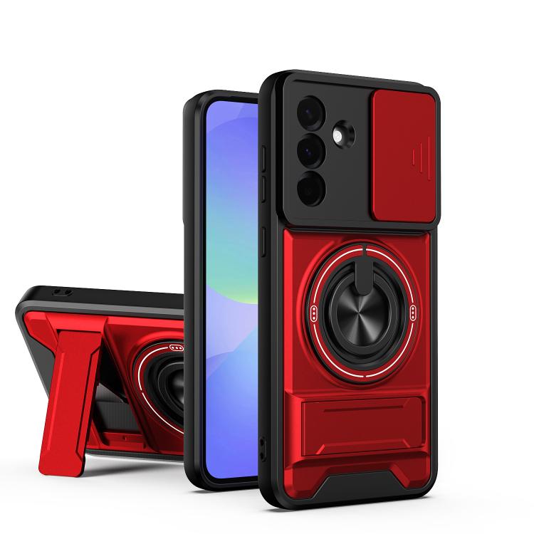 Custodia per telefono multifunzionale magnetica antiurto con finestra scorrevole per obiettivo., For Galaxy A36 5G, For Samsung Galaxy A16 5G, For Samsung Galaxy A15 5G, For Samsung Galaxy A55 5G
