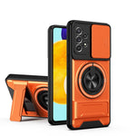 Custodia per telefono multifunzionale magnetica antiurto con finestra scorrevole per obiettivo., For Galaxy A32 4G, For Galaxy A72 4G / 5G, For Galaxy A52 5G