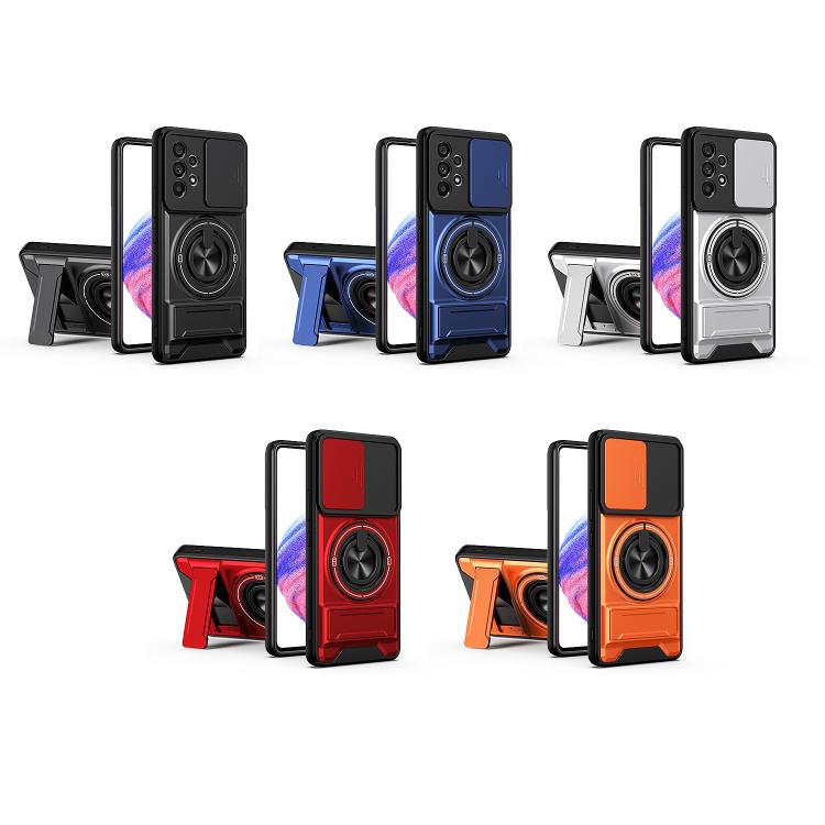 Custodia per telefono multifunzionale magnetica antiurto con finestra scorrevole per obiettivo., For Galaxy A53 5G, For Galaxy A73 5G, For Samsung Galaxy A13 4G, For Galaxy A22 5G