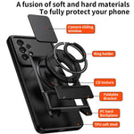 Custodia per telefono multifunzionale magnetica antiurto con finestra scorrevole per obiettivo., For Galaxy A53 5G, For Galaxy A73 5G, For Samsung Galaxy A13 4G, For Galaxy A22 5G