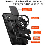 Custodia per telefono multifunzionale magnetica antiurto con finestra scorrevole per obiettivo., For Galaxy A54 5G, For Galaxy A04e, For Galaxy A14 5G, For Galaxy A04 4G