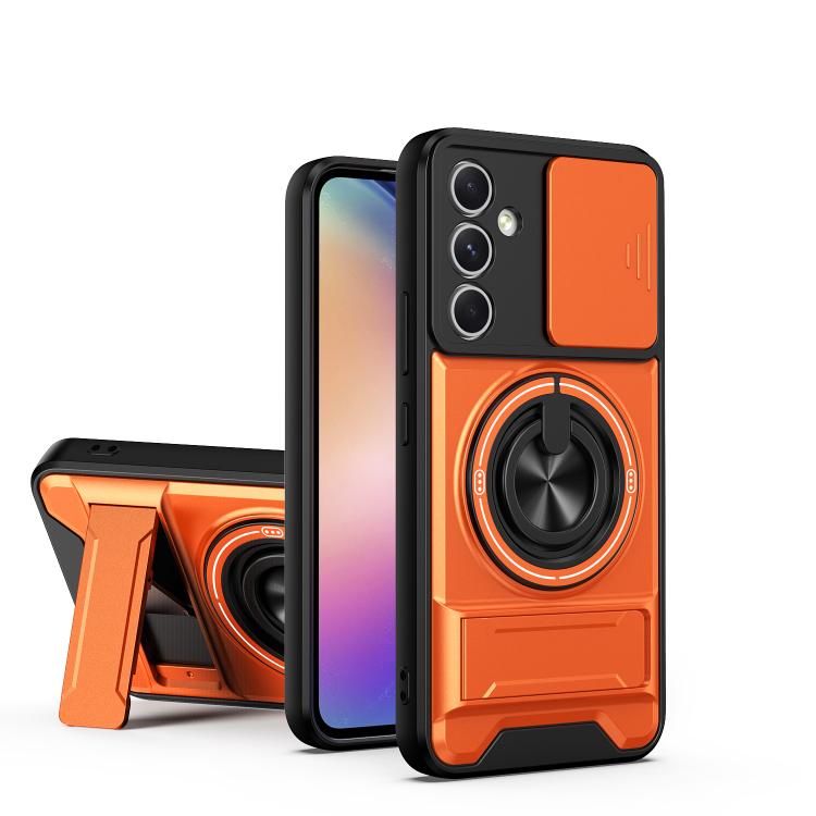 Custodia per telefono multifunzionale magnetica antiurto con finestra scorrevole per obiettivo., For Galaxy A54 5G, For Galaxy A04e, For Galaxy A14 5G, For Galaxy A04 4G
