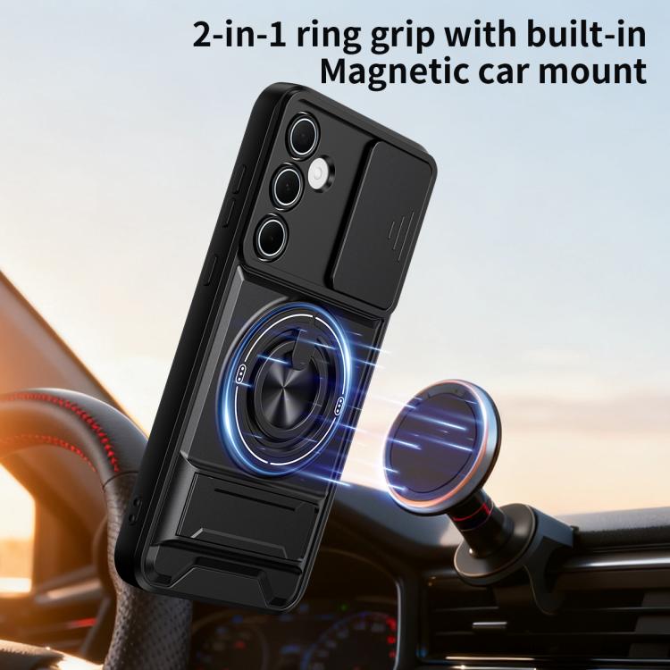 Custodia per telefono multifunzionale magnetica antiurto con finestra scorrevole per obiettivo., For Galaxy A55 5G, For Galaxy A05, For Galaxy A05s 4G, For Samsung Galaxy A25 5G