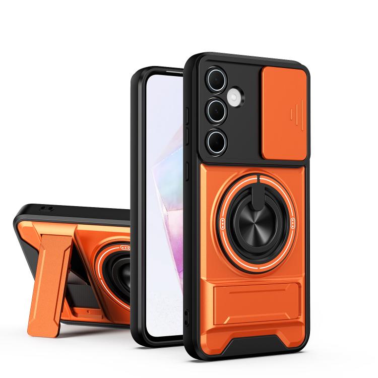 Custodia per telefono multifunzionale magnetica antiurto con finestra scorrevole per obiettivo., For Galaxy A55 5G, For Galaxy A05, For Galaxy A05s 4G, For Samsung Galaxy A25 5G
