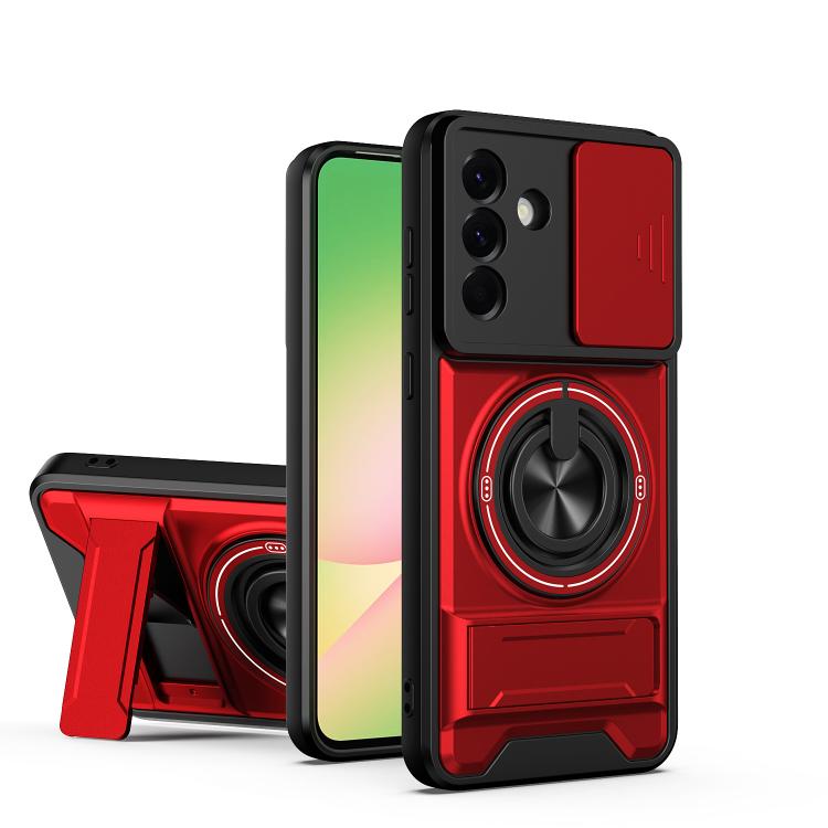 Custodia per telefono multifunzionale magnetica antiurto con finestra scorrevole per obiettivo., For Galaxy A06 5G, For Galaxy A56 5G, For Samsung Galaxy A26 5G, For Samsung Galaxy A36 5G