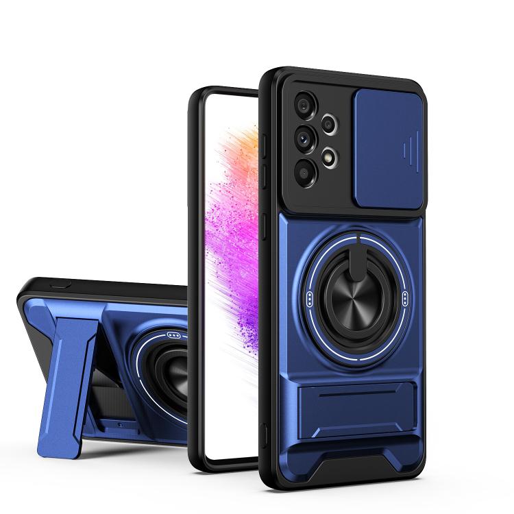 Custodia per telefono multifunzionale magnetica antiurto con finestra scorrevole per obiettivo., For Galaxy A53 5G, For Galaxy A73 5G, For Samsung Galaxy A13 4G, For Galaxy A22 5G