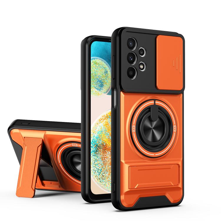 Custodia per telefono multifunzionale magnetica antiurto con finestra scorrevole per obiettivo., For Galaxy A25 5G, For Galaxy A24 4G, For Galaxy A23 5G, For Samsung Galaxy A34 5G