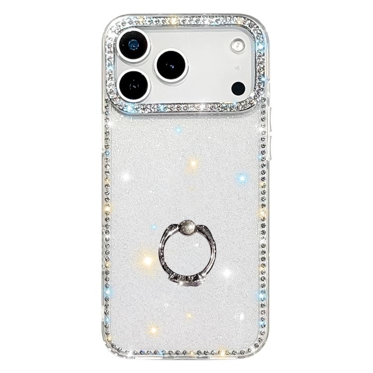Porta anelli con strass, custodia per telefono ibrida IMD PC TPU a doppio lato, For iPhone 17 Pro Max, For iPhone 17 Pro, For iPhone 17, For iPhone Air
