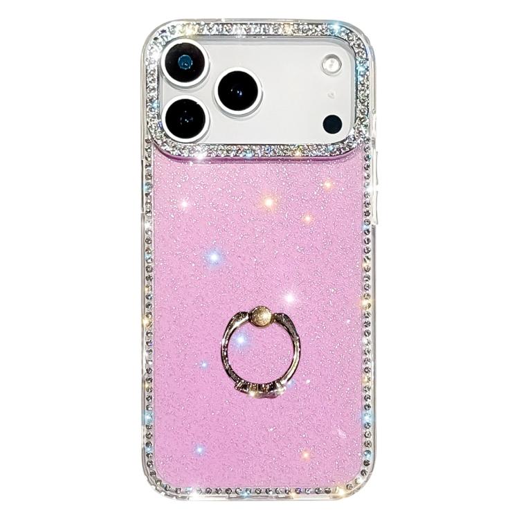 Porta anelli con strass, custodia per telefono ibrida IMD PC TPU a doppio lato, For iPhone 17 Pro Max, For iPhone 17 Pro, For iPhone 17, For iPhone Air
