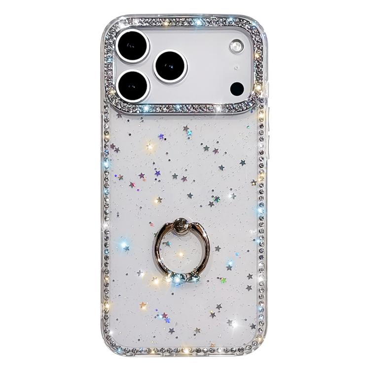 Porta anelli con strass, custodia per telefono ibrida IMD PC TPU a doppio lato, For iPhone 17 Pro Max, For iPhone 17 Pro, For iPhone 17, For iPhone Air