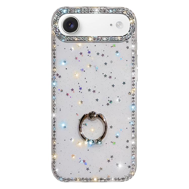 Porta anelli con strass, custodia per telefono ibrida IMD PC TPU a doppio lato, For iPhone 17 Pro Max, For iPhone 17 Pro, For iPhone 17, For iPhone Air