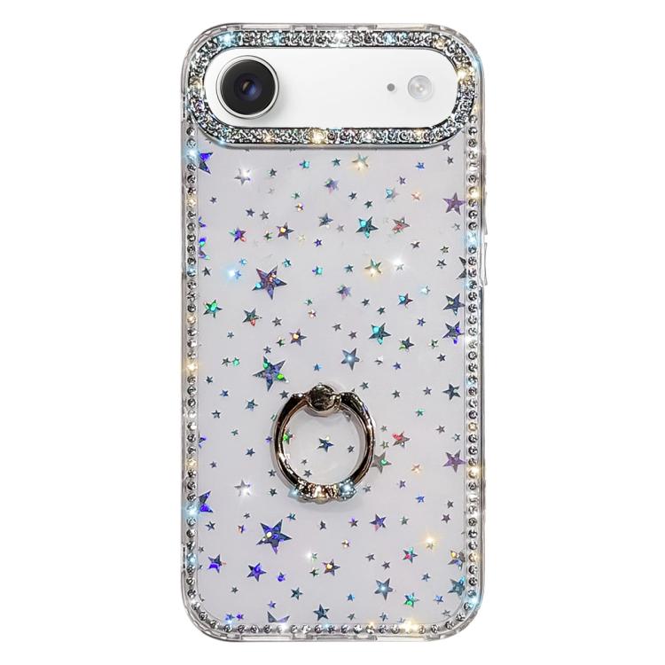 Porta anelli con strass, custodia per telefono ibrida IMD PC TPU a doppio lato, For iPhone 17 Pro Max, For iPhone 17 Pro, For iPhone 17, For iPhone Air