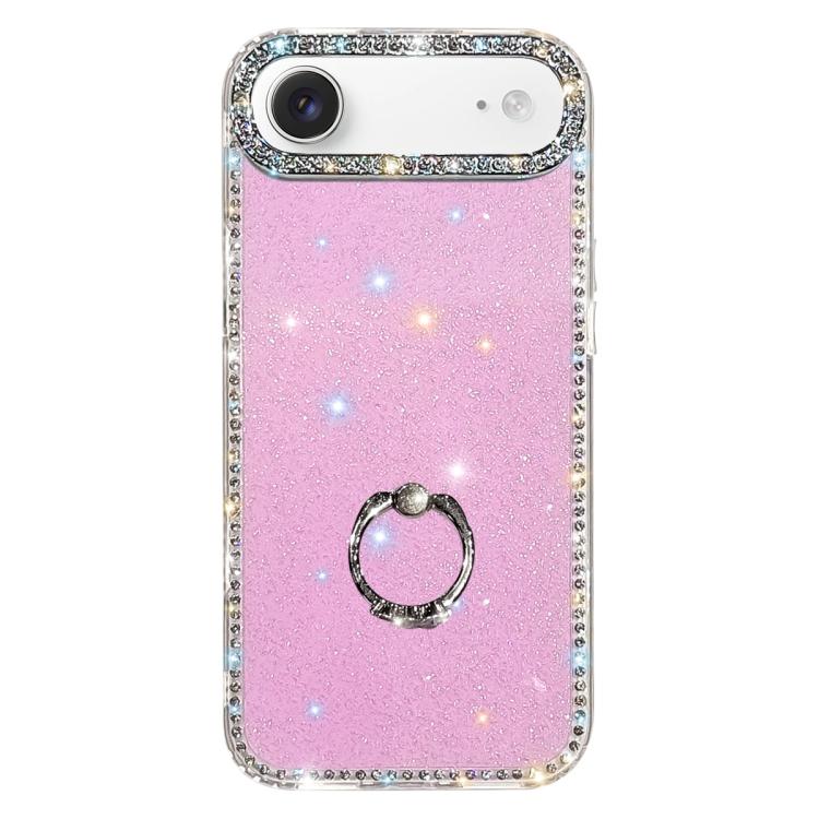 Porta anelli con strass, custodia per telefono ibrida IMD PC TPU a doppio lato, For iPhone 17 Pro Max, For iPhone 17 Pro, For iPhone 17, For iPhone Air