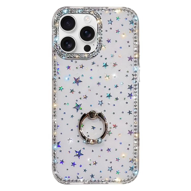 Porta anelli con strass, custodia per telefono ibrida IMD PC TPU a doppio lato, For iPhone 16 Pro Max, For iPhone 16 Pro, For iPhone 16 Plus, For iPhone 16