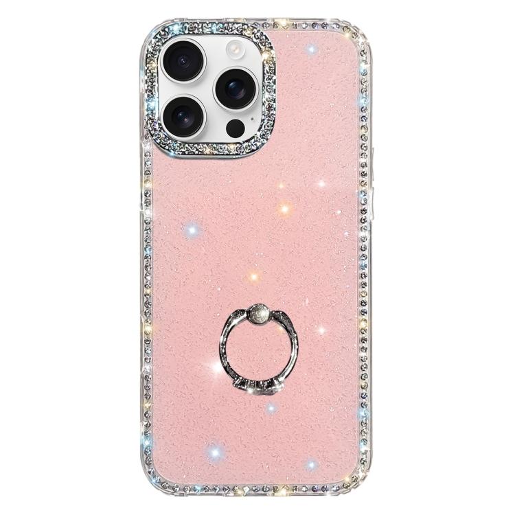 Porta anelli con strass, custodia per telefono ibrida IMD PC TPU a doppio lato, For iPhone 16 Pro Max, For iPhone 16 Pro, For iPhone 16 Plus, For iPhone 16