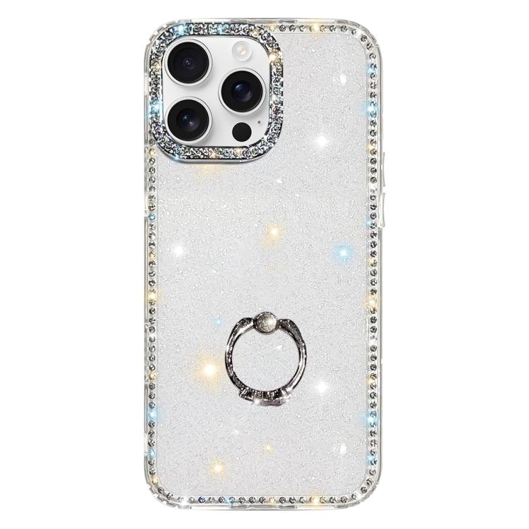 Porta anelli con strass, custodia per telefono ibrida IMD PC TPU a doppio lato, For iPhone 16 Pro Max, For iPhone 16 Pro, For iPhone 16 Plus, For iPhone 16