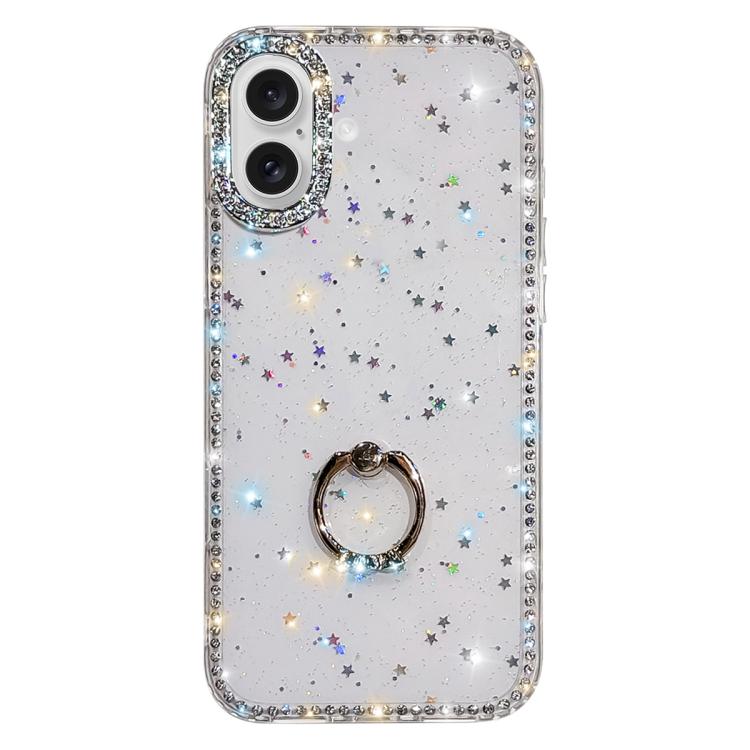 Porta anelli con strass, custodia per telefono ibrida IMD PC TPU a doppio lato, For iPhone 16 Pro Max, For iPhone 16 Pro, For iPhone 16 Plus, For iPhone 16