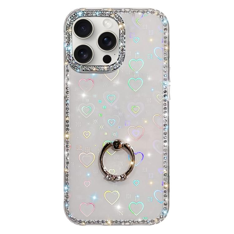 Porta anelli con strass, custodia per telefono ibrida IMD PC TPU a doppio lato, For iPhone 14 Pro, For iPhone 14 Pro Max, For iPhone 13 Pro Max, For iPhone 13 Pro
