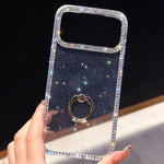 Porta anelli con strass, custodia per telefono ibrida IMD PC TPU a doppio lato, For iPhone 13
