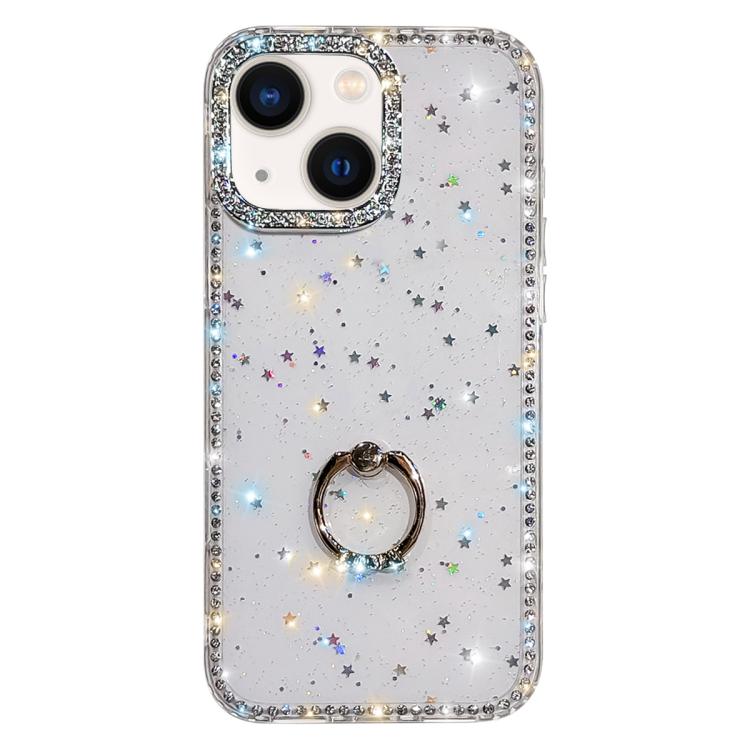 Porta anelli con strass, custodia per telefono ibrida IMD PC TPU a doppio lato, For iPhone 13