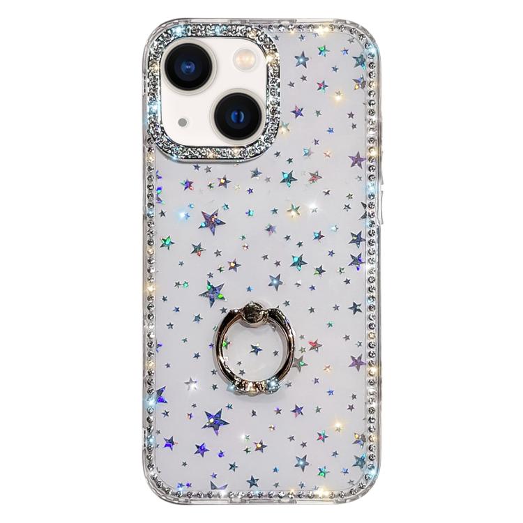Porta anelli con strass, custodia per telefono ibrida IMD PC TPU a doppio lato, For iPhone 13
