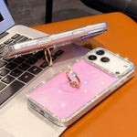 Porta anelli con strass, custodia per telefono ibrida IMD PC TPU a doppio lato, For iPhone 14 Pro, For iPhone 14 Pro Max, For iPhone 13 Pro Max, For iPhone 13 Pro