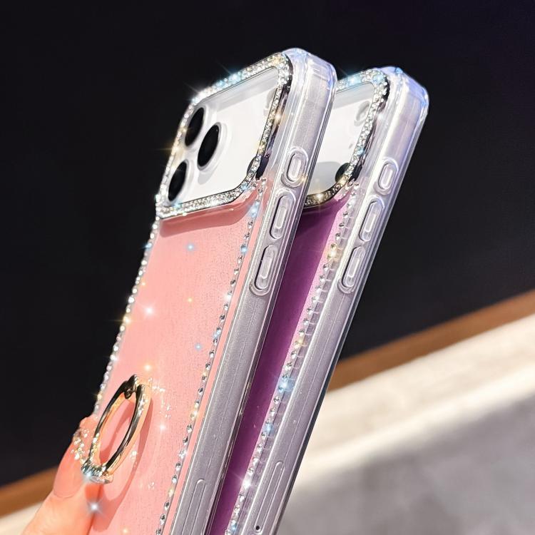 Porta anelli con strass, custodia per telefono ibrida IMD PC TPU a doppio lato, For iPhone 17 Pro Max, For iPhone 17 Pro, For iPhone 17, For iPhone Air