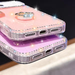 Porta anelli con strass, custodia per telefono ibrida IMD PC TPU a doppio lato, For iPhone 17 Pro Max, For iPhone 17 Pro, For iPhone 17, For iPhone Air
