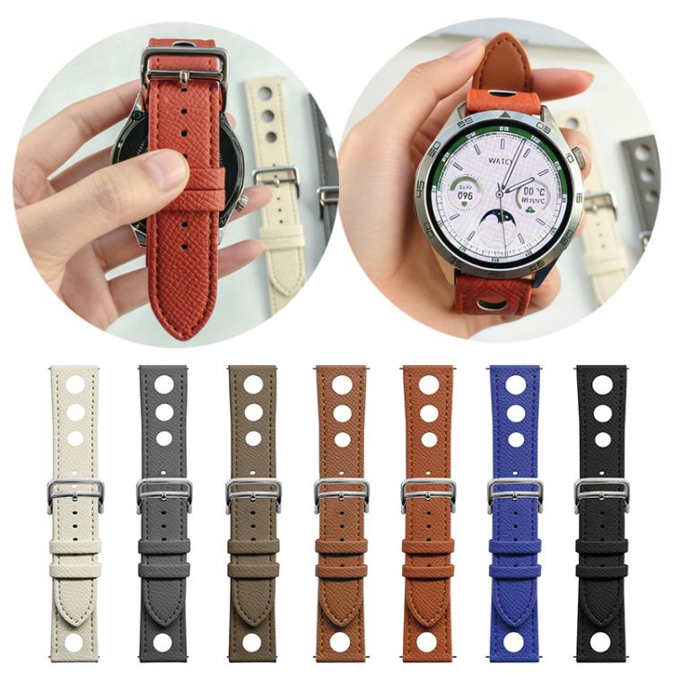 Cinturino per orologio xDfind in pelle vegana con foro piatto e texture per il palmo., 20mm, 22mm