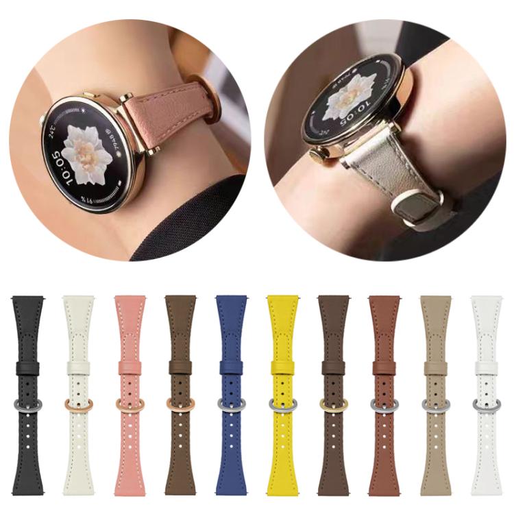 Cinturino per orologio in pelle vegana con fibbia a ferro di cavallo e testa piatta xDfind, 18mm, 20mm