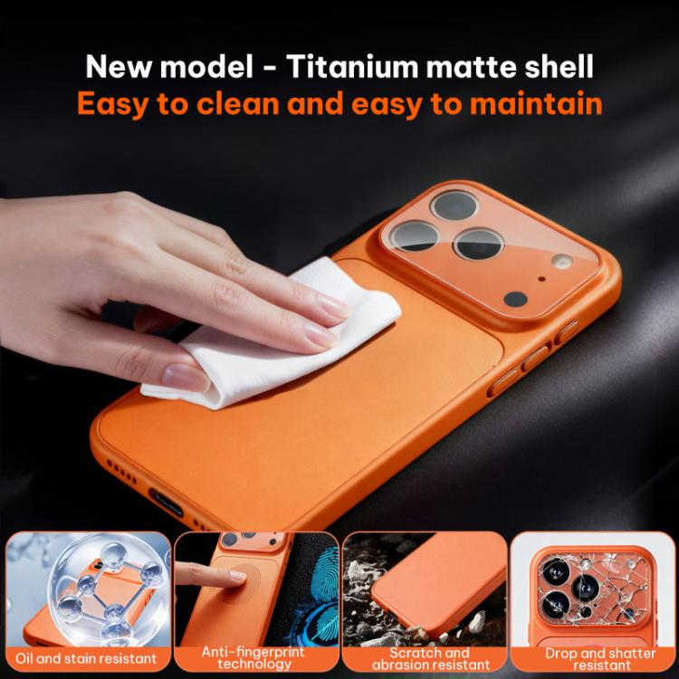 Custodia per telefono ibrida in TPU acrilico satinato con pellicola protettiva per obiettivo., For iPhone 17 Pro Max, For iPhone 17 Pro