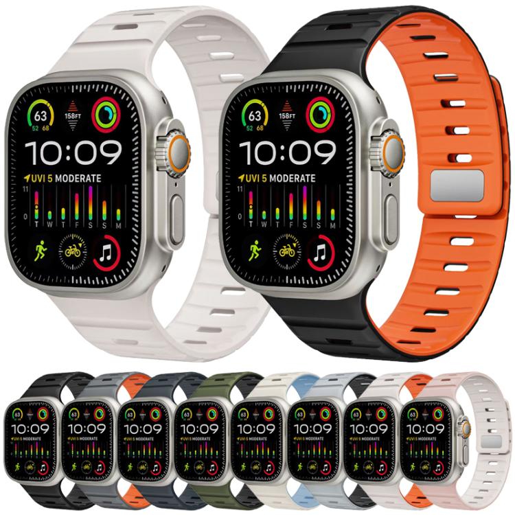 Cinturino per orologio in silicone con fibbia magnetica Norman di xDfind, For Apple Watch 42 / 44 / 45 / 46 / 49mm, For Apple Watch 38 / 40 / 41 / S11 42mm