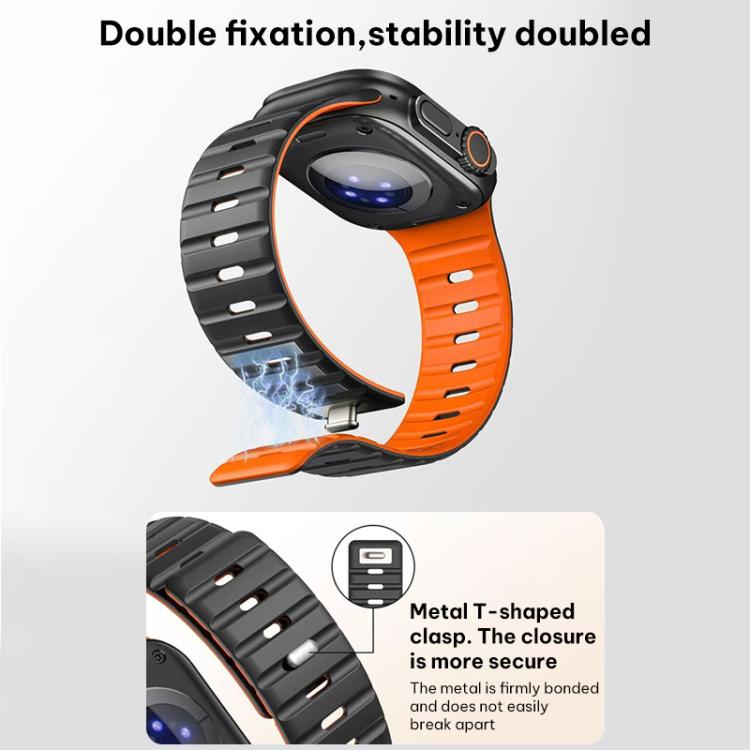 Cinturino per orologio in silicone con fibbia magnetica Norman di xDfind, For Apple Watch 42 / 44 / 45 / 46 / 49mm, For Apple Watch 38 / 40 / 41 / S11 42mm