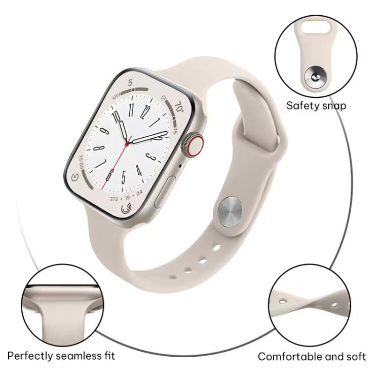 Cinturino per orologio in silicone con fibbia inversa xDfind per vita piccola, For Apple Watch 42 / 44 / 45 / 46 / 49mm, For Apple Watch 38 / 40 / 41 / S11 42mm