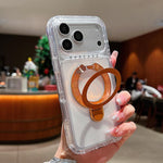Custodia magnetica trasparente in metallo con supporto girevole per telefono., For iPhone 17 Pro Max, For iPhone 17 Pro