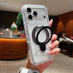 Custodia magnetica trasparente in metallo con supporto girevole per telefono., For iPhone 17 Pro Max, For iPhone 17 Pro