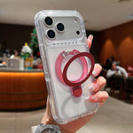 Custodia magnetica trasparente in metallo con supporto girevole per telefono., For iPhone 17 Pro Max, For iPhone 17 Pro