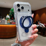 Custodia magnetica trasparente in metallo con supporto girevole per telefono., For iPhone 17 Pro Max, For iPhone 17 Pro