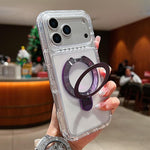 Custodia magnetica trasparente in metallo con supporto girevole per telefono., For iPhone 17 Pro Max, For iPhone 17 Pro