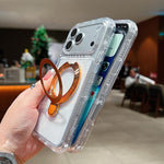 Custodia magnetica trasparente in metallo con supporto girevole per telefono., For iPhone 17 Pro Max, For iPhone 17 Pro