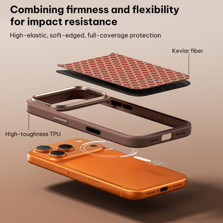 Custodia magnetica antiurto Benks Y3 in Kevlar con motivo a diamante per telefono, For iPhone 17 Pro Max, For iPhone 17 Pro