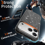 Custodia per telefono ibrida in PC e TPU con glitter trasparenti e magneti, For iPhone 17 Pro Max, For iPhone 17 Pro, For iPhone 17, For iPhone Air, For iPhone 16 Pro Max, For iPhone 16 Pro, For iPhone 16 Plus, For iPhone 16