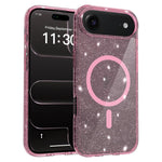 Custodia per telefono ibrida in PC e TPU con glitter trasparenti e magneti, For iPhone 17 Pro Max, For iPhone 17 Pro, For iPhone 17, For iPhone Air, For iPhone 16 Pro Max, For iPhone 16 Pro, For iPhone 16 Plus, For iPhone 16