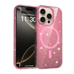 Custodia per telefono ibrida in PC e TPU con glitter trasparenti e magneti, For iPhone 17 Pro Max, For iPhone 17 Pro, For iPhone 17, For iPhone Air, For iPhone 16 Pro Max, For iPhone 16 Pro, For iPhone 16 Plus, For iPhone 16