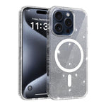 Custodia per telefono ibrida in PC e TPU con glitter trasparenti e magneti, For iPhone 15 Pro Max, For iPhone 15 Pro, For iPhone 15 Plus / 14 Plus, For iPhone 15, For iPhone 14 / 13, For iPhone 14 Pro, For iPhone 14 Pro Max, For iPhone 13 Pro Max