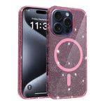 Custodia per telefono ibrida in PC e TPU con glitter trasparenti e magneti, For iPhone 15 Pro Max, For iPhone 15 Pro, For iPhone 15 Plus / 14 Plus, For iPhone 15, For iPhone 14 / 13, For iPhone 14 Pro, For iPhone 14 Pro Max, For iPhone 13 Pro Max