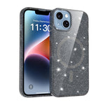 Custodia per telefono ibrida in PC e TPU con glitter trasparenti e magneti, For iPhone 15 Pro Max, For iPhone 15 Pro, For iPhone 15 Plus / 14 Plus, For iPhone 15, For iPhone 14 / 13, For iPhone 14 Pro, For iPhone 14 Pro Max, For iPhone 13 Pro Max